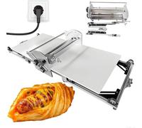 Laminadora de Masa Eléctrica para Hojaldre y Croissant, Ajuste de Grosor 1-30mm, Laminado Hacia Adelante y Atrás, 40cm Ancho, Acero Inoxidable Doméstico