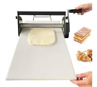 Laminadora de masa manual comercial, máquina de prensado plegable de acero inoxidable con grosor ajustable, manivela para cocina, panadería y comedor