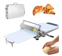Laminadora de Masa Manual Compacta, 30cm/40cm Laminadora de Masa de Acero Inoxidable, Grosor Ajustable 0-25 mm, para elaborar pizza, croissant y productos de pastelería delicada 400-Model