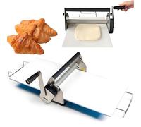 Laminadora de masa manual con grosor ajustable, acero inoxidable para panadería, pizza, preparación de pastelería