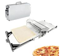 Laminadora de masa manual, máquina portátil para estirar masa, laminadora de masa para croissants plegable de acero inoxidable, grosor ajustable, para panaderías comerciales y domésticas(Small)