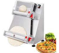 Laminadora de masa para pizza comercial, eléctrica, de 370 W y 15 pulgadas, para la elaboración de fideos, pan y pasta. Equipo eficiente para la preparación de alimentos de uso comercial.