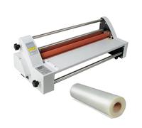 Laminadora electrónica de rodillos en caliente y en frío con pantalla digital, para impresión a una o dos caras, ideal para oficinas y centros educativos.