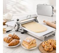 Laminadora manual de masa, laminadora de masa para croissants de acero inoxidable de 30/40 cm con grosor ajustable de 0-25 mm, laminadora de masa para pizza, croissants y repostería casera M400