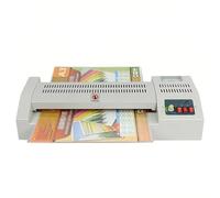 Laminadora térmica automática comercial A3 de rodillos en caliente y frío, temperatura ajustable de 100 a 200 °C, rotación bidireccional, ancho de laminado de 320 mm