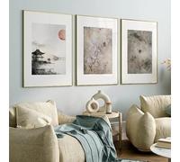 Láminas de arte abstracto Japandi sobre lienzo, pintura Wabi Sabi, pared neutra, terrosa, suave, estilo escandinavo, decoración minimalista moderna (50x75cm-3 piezas)