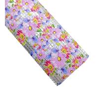 LáMinas De Cuero Con Purpurina Mini rollos de vinilo sintético texturizado con purpurina y estampado floral, tamaño 30 x 120 cm