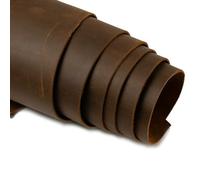 Láminas de cuero, Cuero vacuno granulado Crazy Horse multicolor, varios tamaños, 1,8-2,0 mm(Dark Brown,30x10cm)