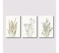 láminas de lienzo con diseño minimalista de flores silvestres, lámina botánica floral para decoración de sala de estar y pasillo (50x70cm/sin marco)