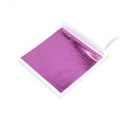 Láminas de oro de colores, 100 hojas de papel de aluminio multicolor de 9 x 9 cm, empaquetadas individualmente, for manualidades.(100 Pcs Deep Pink)