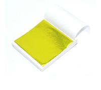 Láminas de oro de colores, 100 hojas de papel de aluminio multicolor empaquetadas individualmente de 9 x 9 cm for manualidades(100pcs Yellow)