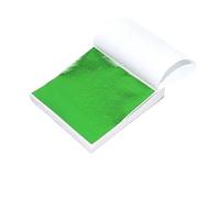 Láminas de pan de oro, Hojas de pan oro 100 piezas. Papel aluminio multicolor, 8x8,5 cm, pintura artesanal, arte uñas, dorado(100pcs Green)