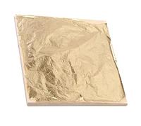 Láminas de pan de oro, Paquete de 100 hojas papel aluminio multicolor 14x14 cm for decoración artesanal dorada(Gold)