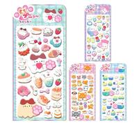 Láminas de Pegatinas 3D Lindas | Adhesivos De Pata De Animal De Dibujos Animados | Pack de 4 Hojas Surtido de Miniadhesivos,Para Niños, Niñas, Portátil, Botella de Agua, Cuaderno,