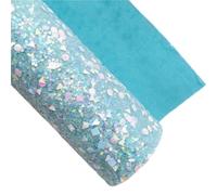 Láminas de piel sintética con purpurina, Hojas de cuero con purpurina 30 x 134 cm Vinilo grueso cristalina for lazos Multicolor(Color-08)