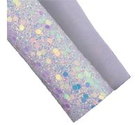 Láminas de piel sintética con purpurina, Hojas de cuero con purpurina for decoración artesanal en varios tamaños multicolores(Color-01,20x30cm)