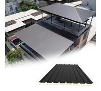 Láminas de policarbonato para techos, Paneles de techo hojalata aleación aluminio for pérgola, 1 pieza, 2 piezas o 5, con revestimiento aislante(Brown,1PC-1.4M/4.6FT)