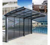 Láminas de policarbonato transparente, paneles de plástico para techos transparentes para techos de invernaderos para techos de patios, cubiertas para toldos de exterior(Gray,1x20m/3.28x65.6ft)