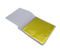 Láminas de transferencia de pan de oro, Paquete de 100 hojas papel imitación hoja oro multicolor, 8x8,5 cm, for manualidades, decoración dorada(Yellow)
