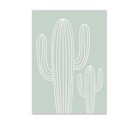 Laminas Decorativas Pared Cactus Verde - Blanco Cuadros Decoracion Salon Modernos Dormitorios Cuadros Decorativos Laminas para Cuadros Dormitorio Lienzo Decorativo para Pared Sin Marco 30x40cm