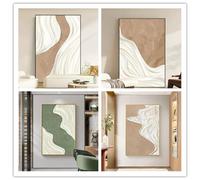 Laminas Decorativas Pared Verde, Beige, Marrón Cuadros Decoracion Salon Modernos Dormitorios Cuadros Decorativos Laminas para Cuadros Dormitorio Lienzo Decorativo para Pared Sin Marco 40x60cm/4 Pcs