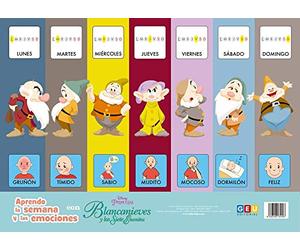 Láminas educativas infantiles con pictogramas: Aprendo La Semana y Las Emociones con Blancanieves y Los Siete Enanitos | Vocabulario visual niños 3 A ... escolar infantil y Educación Especial)