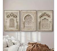 Láminas impresas en lienzo con arte vintage de mezquita, póster islámico para pared, decoración musulmana árabe, religiosa para habitación o dormitorio (40x60cm - 3 piezas).