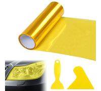 Láminas para Faro, 30 * 120cm PVC Protector Film Autoadhesivo Vinilo Pegatina para Faros de Coche Amarillo, Película de Vinilo autoadhesiva para Faros Delanteros y Traseros, Impermeable