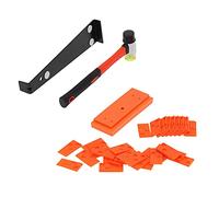 Laminate Floor Installation Kit | 40 Spacers & Rubber Hammer for Easy DIY | Wood Flooring Tools with Tapping Block/Pull Bar/Spacers | Sturdy Alloy & Silicone Construction