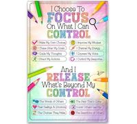 Laminated Inspirational Classroom Poster - "Focus on What You Can Control" Message for Growth Mindset & SEL. Durable Kids Wall Art for School, Home Study & Therapy Rooms.(Framed,08x12inch(20x30cm))