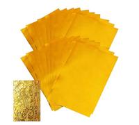 Lamine Metallo Embossing - Carta Trasferimento Dorata | Fogli Alluminio 20x30 cm Set 20 Pezzi - Scrapbooking Creazione Cartoline Progetti DIY, Decorazioni Casa Pittura Hobby