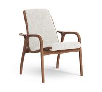 Laminett Sillón Nogal Lacado/Off White/Piel de Oveja