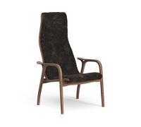 Lamino Sillón Alto Nogal Lacado/Espresso/Piel de Oveja