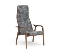 Lamino Sillón Alto Nogal Lacado/Scandinavian Grey/Piel de Oveja