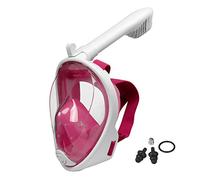 Lamker Mascara Buceo Niños Rosa 180° Panorámica Máscaras de Snorkel de Cara Completa Cámara Deportiva Compatible Anti-Niebla y Anti-Fugas Gafas de Bucear