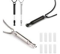 LAMKHOO 2 collares de respiración para dejar de fumar y vaporizar, difusor de aceite esencial recargable, collar antiestrés para aliviar la ansiedad, inhalador sin humo con 3 cápsulas de algodón