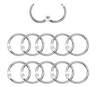 Lamkrtlp Anillos de Libro,Anillas Encuadernar, Anillas de Encuadernación de Metal, Anillo de Carpeta, para Diario, Tarjetas, Llaveros, álbumes de Recortes, Manualidades, álbumes, 10 Piezas