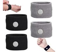 Lamkrtlp Pulseras Antimareo Niños y Adulto, 2 Pares de Pulseras de Mareo de Movimiento, para Mareos, Embarazo, Vuelos, Náuseas, Sin Efectos Secundarios, Ideal para Niños, Adultos, Vacaciones y Viajes