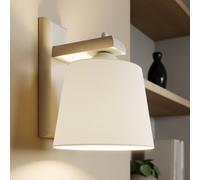 Lamkur Aplique de pared Sweden con estructura de madera, blanco antiguo
