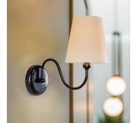 Lamkur Aplique Mary con pantalla textil, negro/blanco