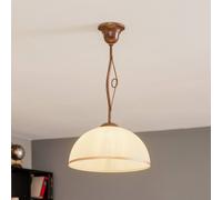 Lamkur Lámpara colgante Roma en blanco y marrón, 1 luz