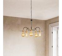 Lamkur Lámpara colgante Yorik, 5 luces, negro/cobre