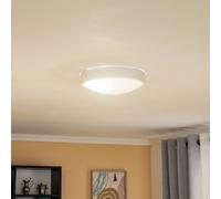 Lamkur Plafón Jaris, cristal curvado, Ø 26 cm, blanco