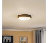 Lamkur Plafón Jaris, cristal curvado, Ø 26 cm negro