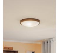 Lamkur Plafón Jaris, cristal curvado, Ø 36 cm negro