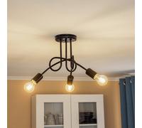 Lamkur Plafón Joiy, entrelazado, 3 luces, negro