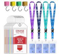 Lammcou Etiquetas de Equipaje XXL para Cruceros, funda impermeable para tarjetas & lanyard con ganchos magnéticos - Set de viaje para AIDA, TUI, MEIN SCHIFF & MSC (19 * 11cm*16)