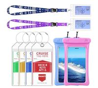 Lammcou Etiquetas de Equipaje XXL para Cruceros, Porta-Tarjeta Impermeable & Funda Móvil Estanca - Set de Accesorios de Viaje con Lanyard, Must-Have para AIDA, TUI