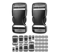 Lammcou Hebillas Mochila Set Hebillas Plástico POM Cierre Rápido Ajustable, Hebilla Repuesto Correa para Camping DIY Reparación 20mm 25mm 32mm 38mm 50mm