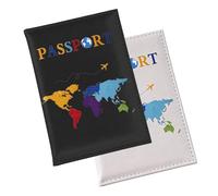 Lammcou Juego de 2 Fundas para Pasaporte de Poliuretano, Impermeables, ultrafinas, para Viajes, Ideal para avión, Negocios, Vacaciones, Funda para Pasaporte de Poliuretano